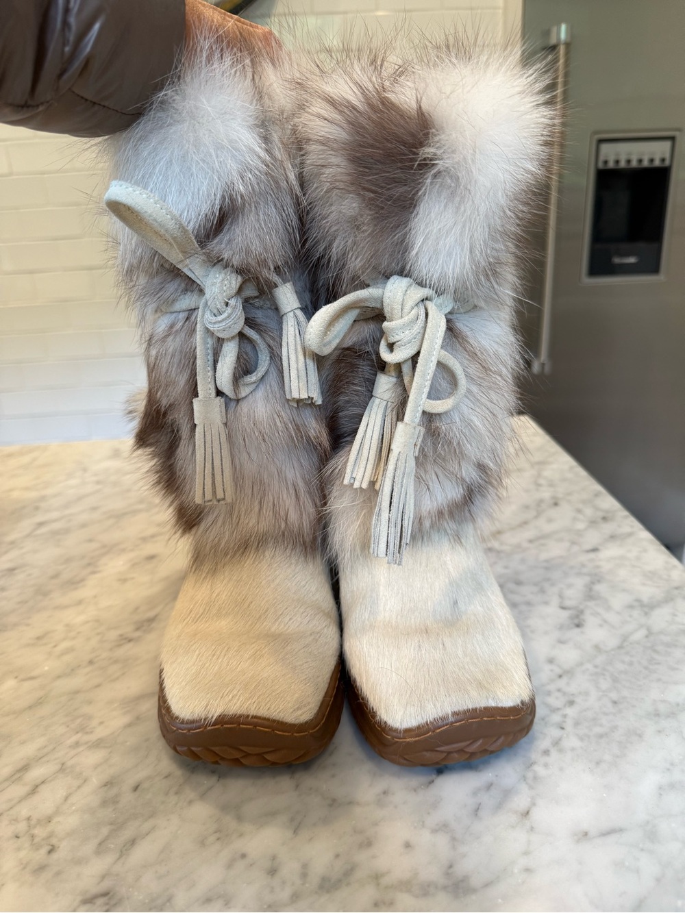 Winna Italian Made Pony Hair and Leather Sherpa Lined Winter Boots